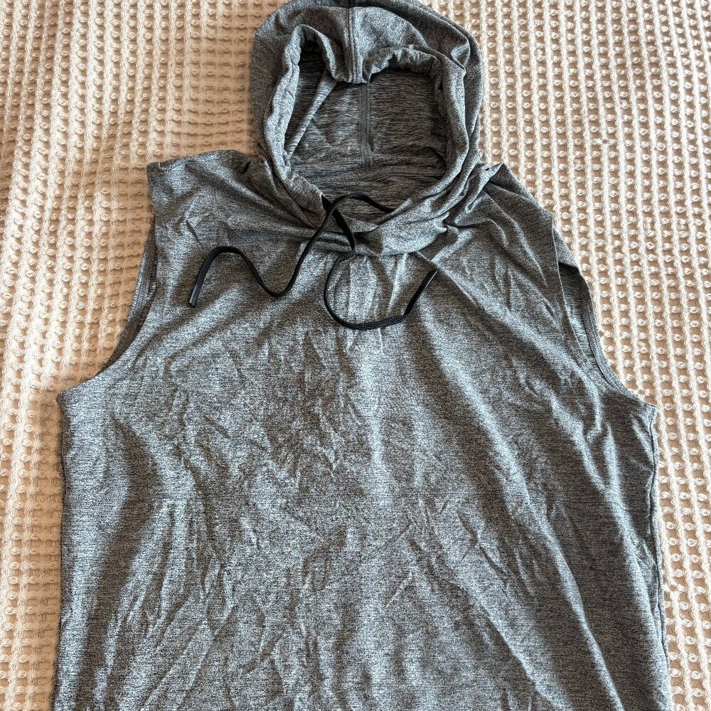 JAANUU Men's Loungewear Comfy Lightweight Sleeveless Hoodie - Heather Grey - M